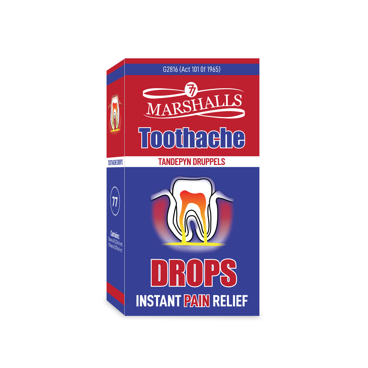 Toothpaste Drop Id Code 77 TOOTHACHE DROPS 10ML – Marshalls Traditional Healthcare